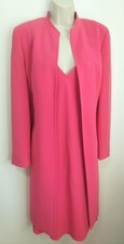 Planet Pink Vintage 90s Dress Suit Long Coat Outfit 10 Wedding Formal Twin Set