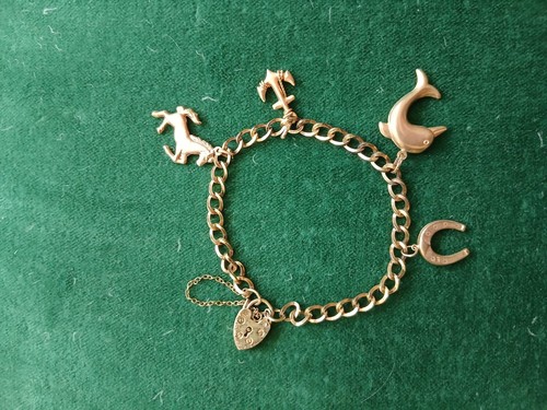 Vintage gold charm bracelet - vintage,