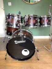Premier Elite Drum Kit. Walnut
