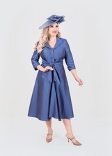 BNWT Bombshell by Katya Wildman Grace heron Silk Dupion Dress size 12