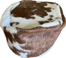 Cowhide Western Modernist Ottoman