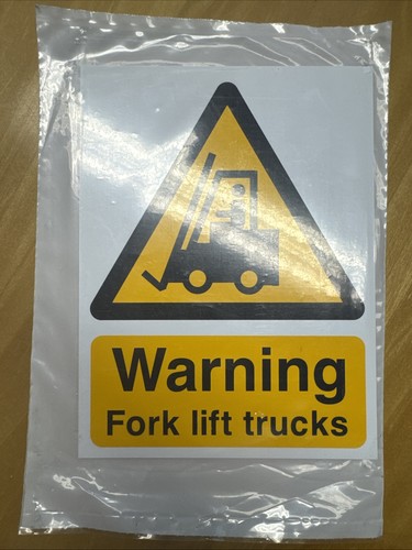 Warning fork lift trucks rigid - warning,