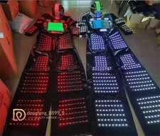 LED Robot Stilt Suit Clothing Walker Luminous Dance Cosplay Costume Unisex Set
