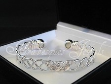 LADIES MAGNETIC COPPER TORQUE BANGLE/BRACELET WITH CRYSTAL ARTHRITIS/PAIN RELIEF