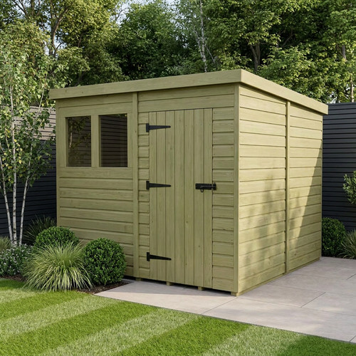 Pent shed single door - 8,
