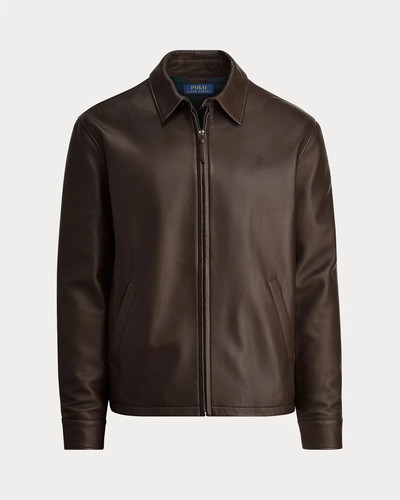Brown leather sheepskin - brown,