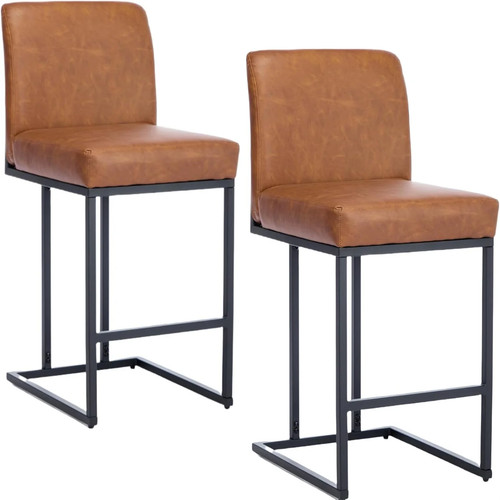 Set leather bar stools - leather,