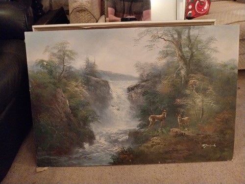 Unframed oil painting - painting, on