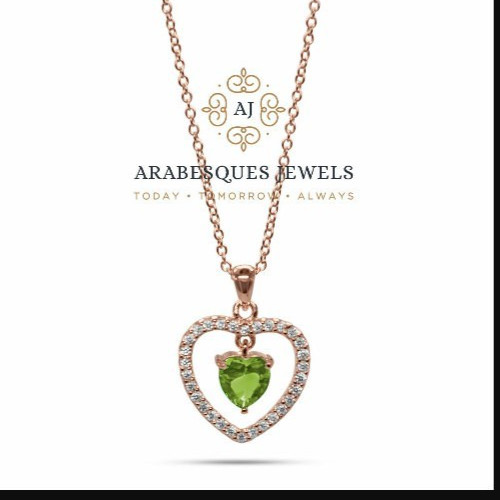 Ladies august peridot heart - august,