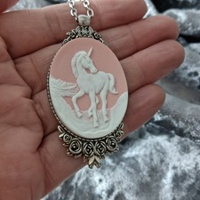 Large Unicorn Cameo Necklace