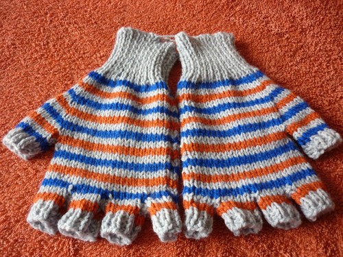 Hand knitted fingerless gloves - fingerless,