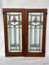 2 of 4 Antique 1920's Stained
