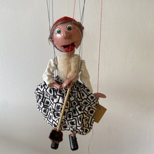 Vintage Old Lady With A Mop And Bucket Pelham Puppet circa 1950's In Box 