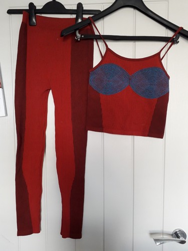 Zara red jacquard seamless set
