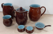 Denby Bourne Stoneware Matching Tableware 7x Pieces Brown Blue Charity Sale
