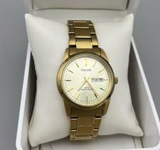 Pulsar Mens Gold Tone Quartz