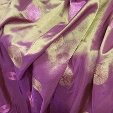 Two-Tone Taffeta Fabric Spotted Bridal Dress Gothic Wedding 60" GOLD SHOT PINK