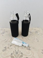 Hniuyun 500ml Water Bottles with Time Marker and Non-slip Sleeve, Reusable Clear