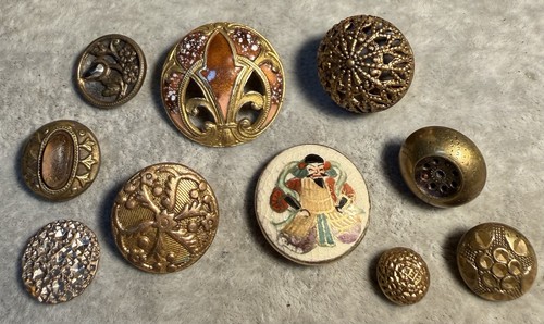 Antique button group - group, 10