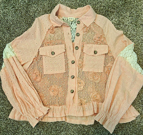 Pol pink floral lace - pink,