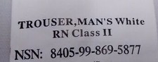 White trousers class cii - rn,