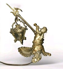 Unique FRENCH BRONZE BRASS BOUDOIR SMALL TABLE LAMP 