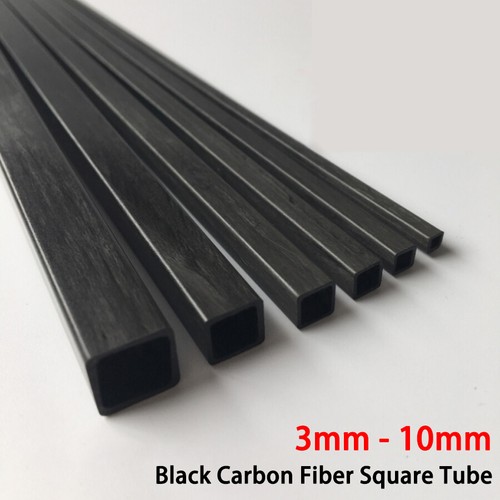 Black carbon fiber square tube - carbon,