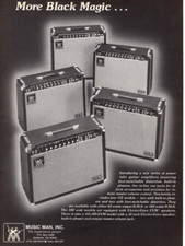 1979 MUSIC MAN TUBE AMPS PRINT AD, ELECTRO-VOICE EVM,  MUSIC SALES PRINT AD