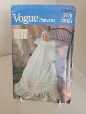 1980's VOGUE 9176 Christening Gown Pattern Bye-Lo Type Doll by Linda Carr CUT