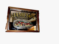 Jameson Liquor  Vintage Liquor Dealer John Jameson Irish Whiskey Mirror Tray 90s