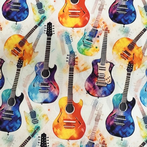 Guitar print fabric - print,