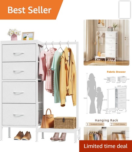 White 111cm tall chest - white,