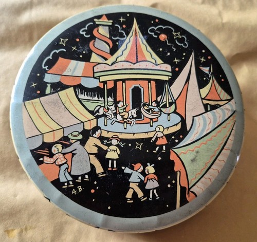 Vintage circular tin - vintage,