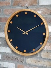 Modern Wall Clock Wood Smoked