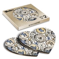 Heart MDF Coaster Nordic Log