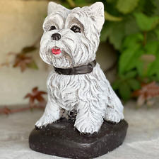 Concrete Westie Terrier statue Outdoor dog loss memorial figurine Garden decor