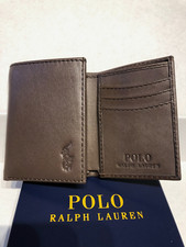 Polo Ralph Lauren Brown Men's Trifold Leather Wallet Full Tags /Gift Box