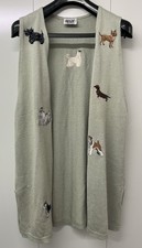 Adict Plus Green Acrylic Cardigan Various Embroidered Dogs Made in UK