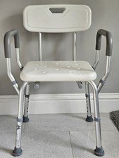 Mobiclinic - Shower Chair with armrest/backrest, Non-Slip, Adjustable Height
