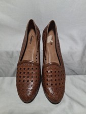 Trotters Liz Leather Woven