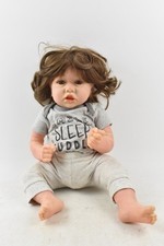 FEELWIND REBORN Baby DOLL Lovely Condition Soft Body Brown Hair & Eyes