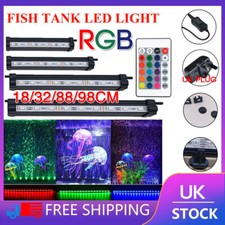 LED Aquarium Lights Submersible Air Bubble RGB Light for Fish Tank Underwater UK