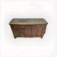Vintage Wooden Sideboard – 139cm Wide – Carved Timber Cabinet Storage Unit