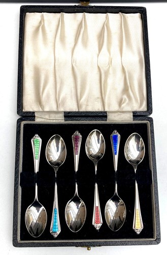 Solid silver enamelled boxed - silver,