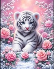 White tiger 11ct stamped cross - tiger,