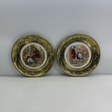 VINTAGE CRIES OF LONDON  POTTERY & BRASS WALL PLATE x2 Size:25cm
