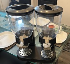 CEREAL DISPENSER DOUBLE SIZE DRY FOOD  KITCHEN STORAGE TWIN CONTAINER MACHINE