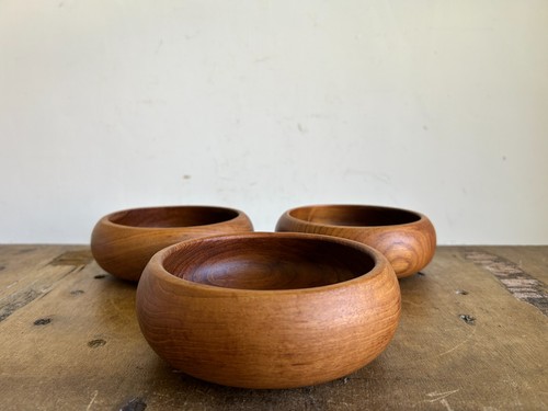 Teak wood bowls - teak, vintage