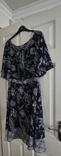 GEORGE STUNNING NAVY MIX 2 PART GYPSY STYLE DRESS WITH NAVY SLIP SIZE 14