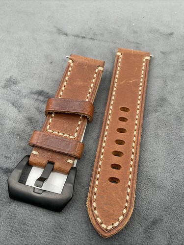 Strap 22mm brown - brown, leather